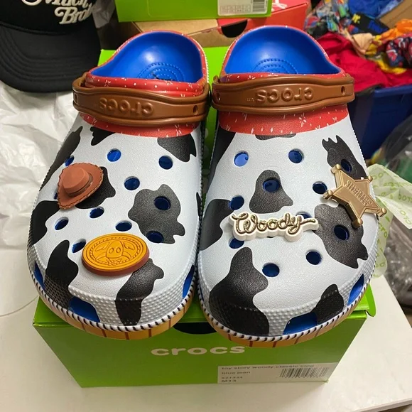 CROCS Woody Themed Loafers - White, Black, Brown, Blue Toy Story Crocs In Unisex Kids main image 4